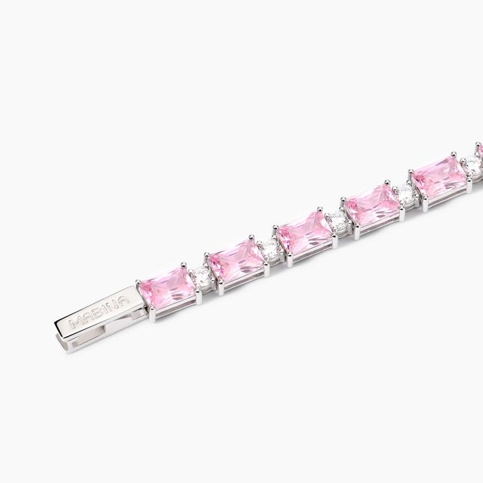 Bracelet Battito en argent et zircone rose