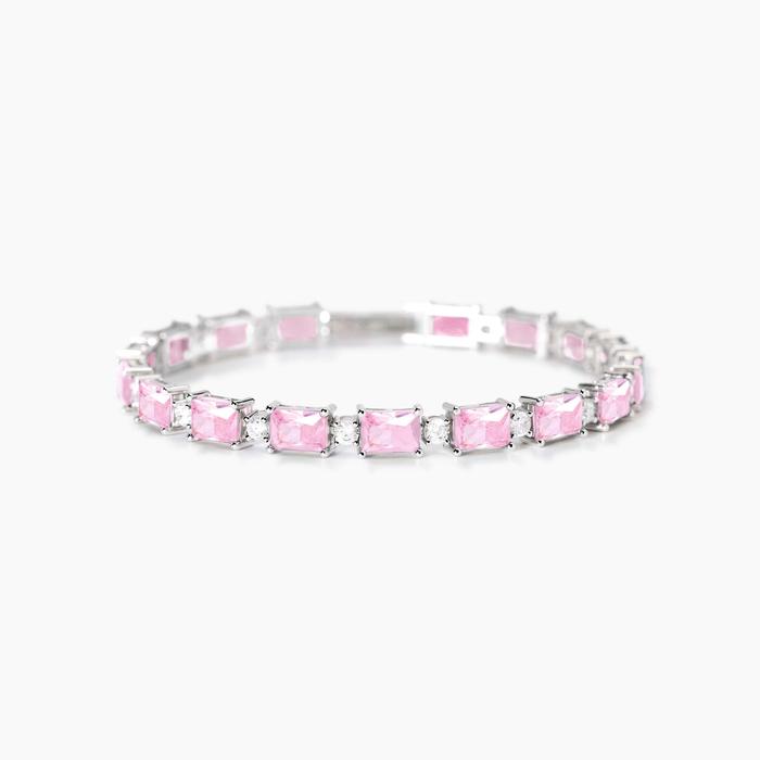 Bracelet Battito en argent et zircone rose