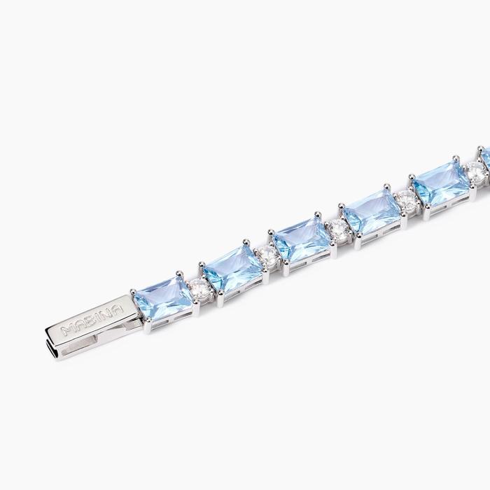 Bracelet en argent avec aigues-marines synthétiques Battito