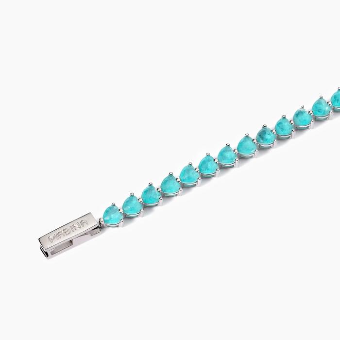 Bracelet de tennis avec verre en pierre de fusion bleue Ce ne sera pas une aventure