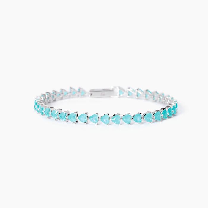 Bracelet de tennis avec verre en pierre de fusion bleue Ce ne sera pas une aventure