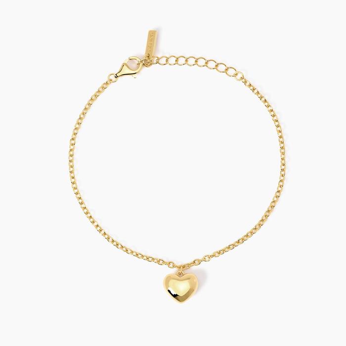 Bracelet plaqué or avec breloque cœur