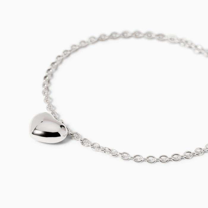 Silver bracelet with heart pendant Feeling