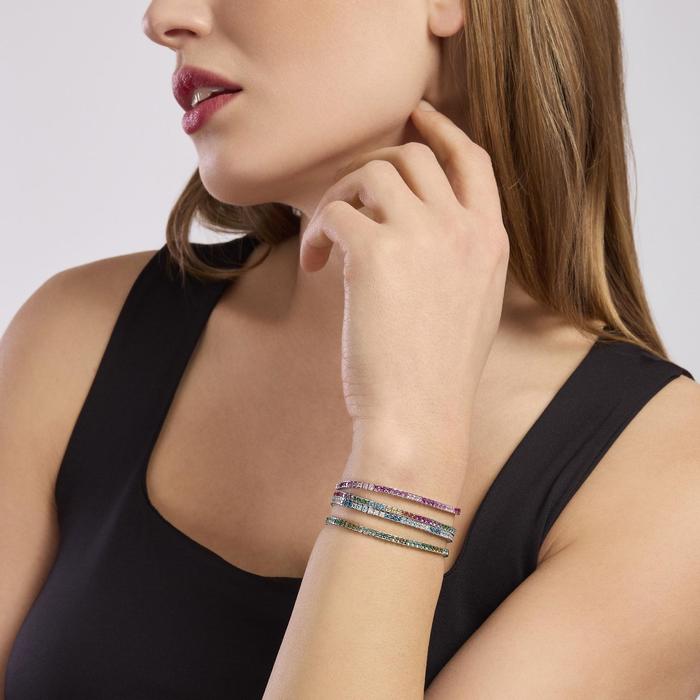Bracciale tennis con zirconi colorati Tennis Club