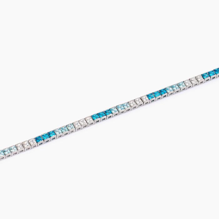 Bracelet tennis avec zircones bleues et bleues Tennis Club