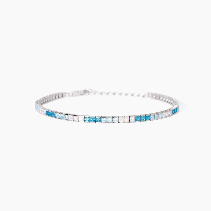 Bracelet tennis avec zircones bleues et bleues Tennis Club