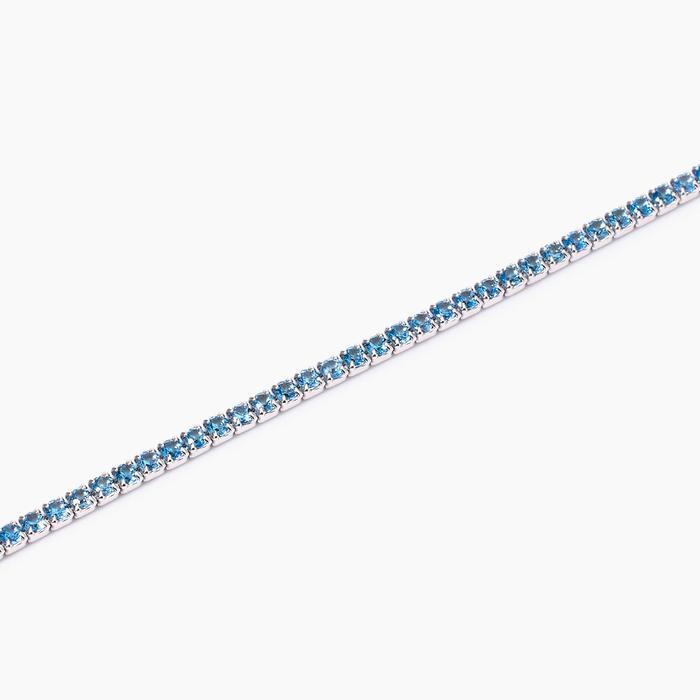 Tennis bracelet with synthetic aquamarines Mini Tennis