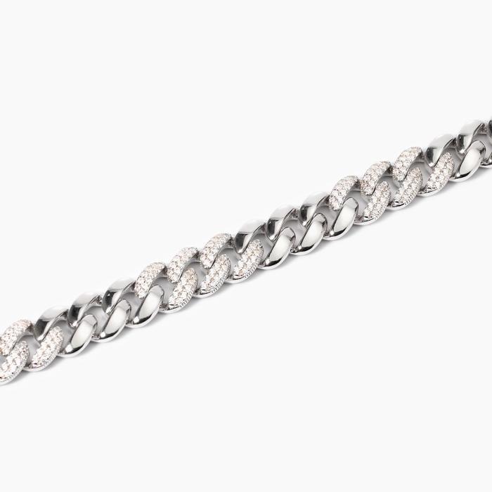 Bracelet avec chaîne groumette et zircone Un Grand Privilège