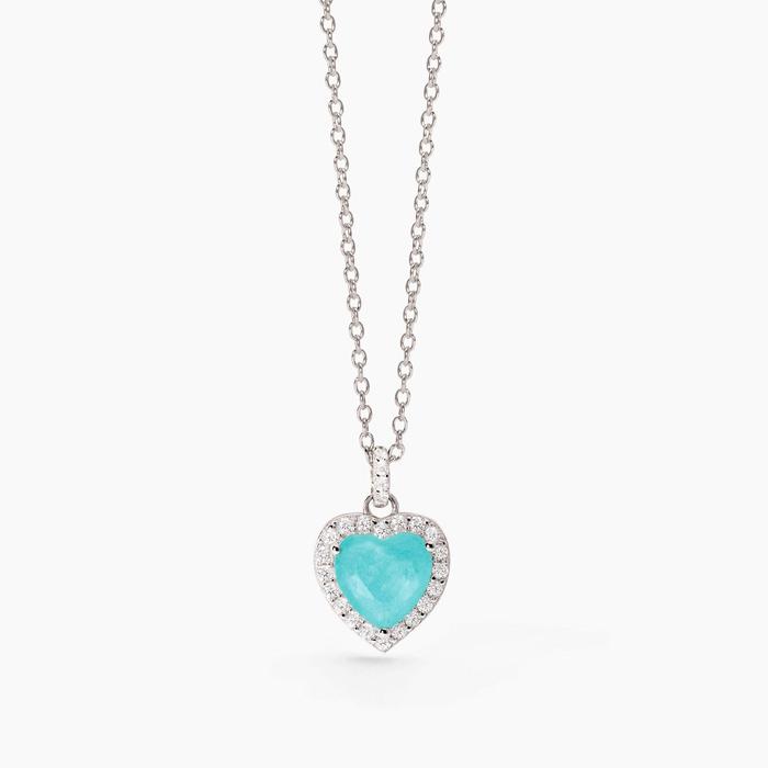 Collier ras du cou en argent avec verre bleu Ce ne sera pas une aventure