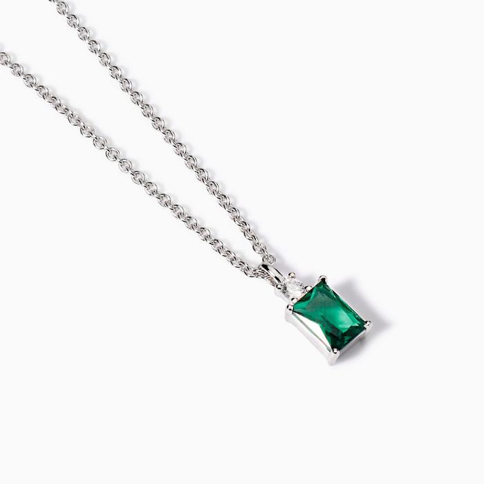 Battito Synthetic Emerald Silver Choker