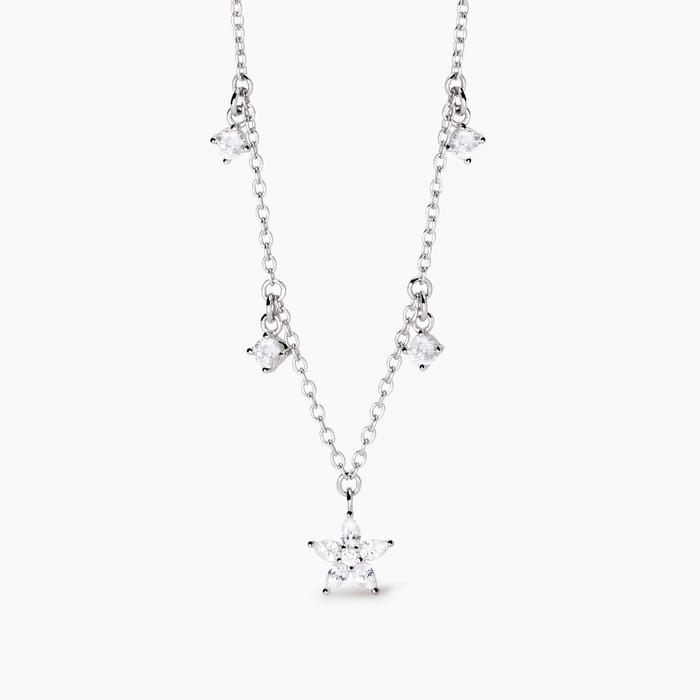 Collier ras du cou en argent avec pendentif fleur Incantesimo