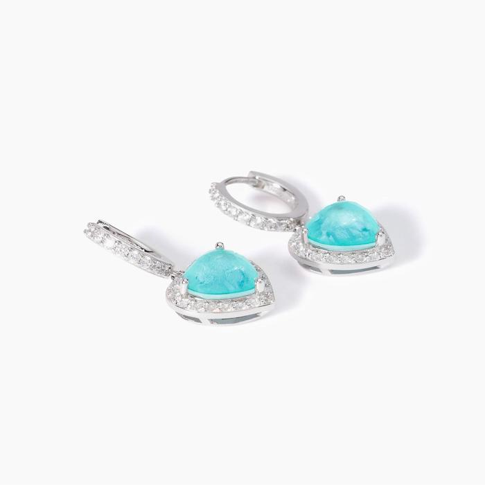Boucles d'oreilles en argent avec verre bleu Ce ne sera pas une aventure