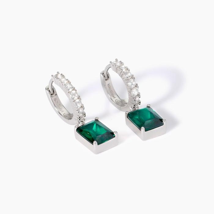 Infinite Desire Drop Synthetic Emerald Earrings
