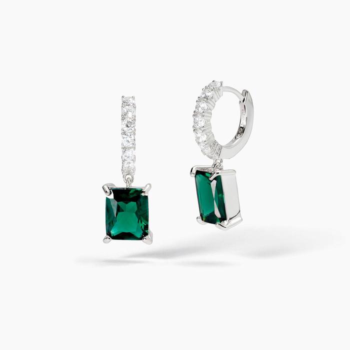 Infinite Desire Drop Synthetic Emerald Earrings