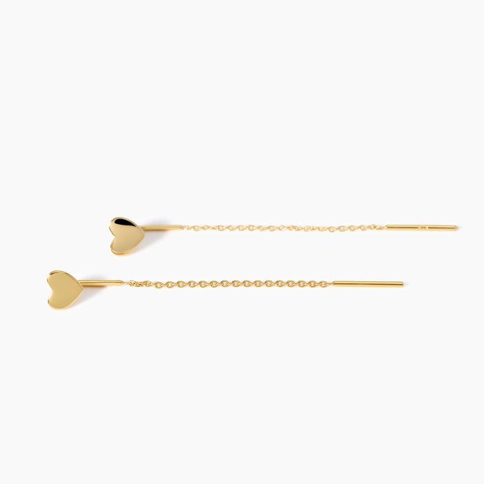 Orecchini placcati oro con cuore Shiny