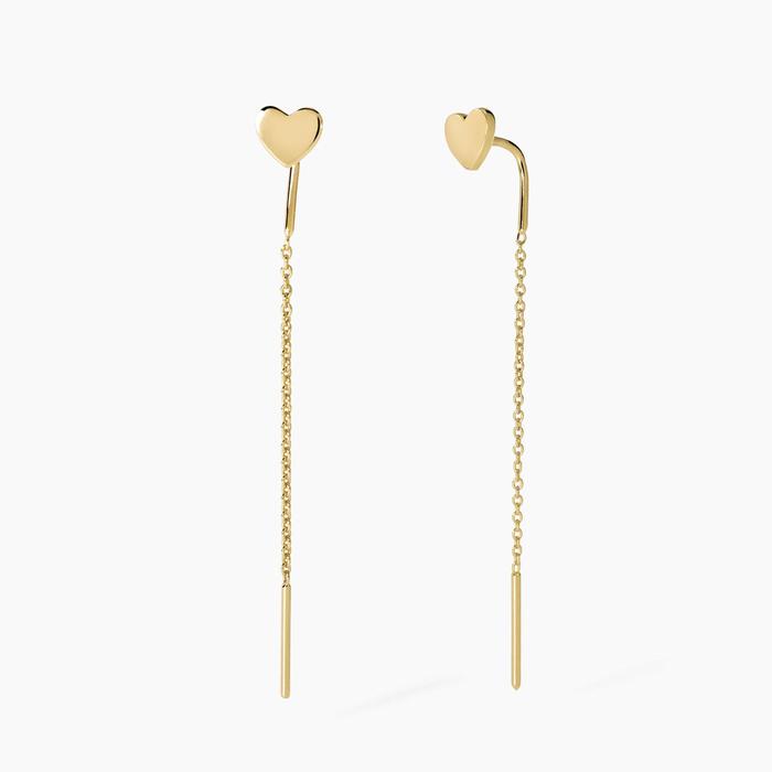 Orecchini placcati oro con cuore Shiny