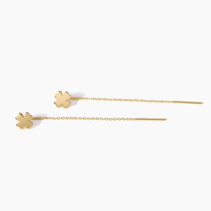 Orecchini placcati oro con quadrifoglio Shiny