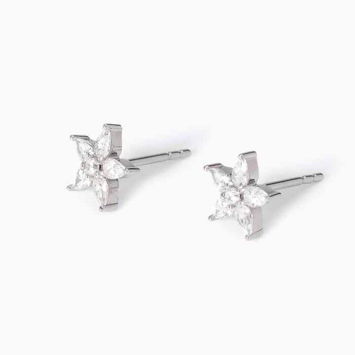 Silver earrings with flower Spell