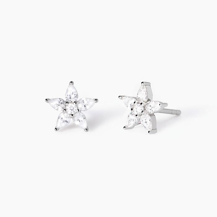 Silver earrings with flower Spell