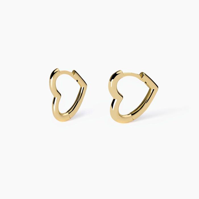 Orecchini placcati oro a cerchio a forma di cuore Dietro L'angolo