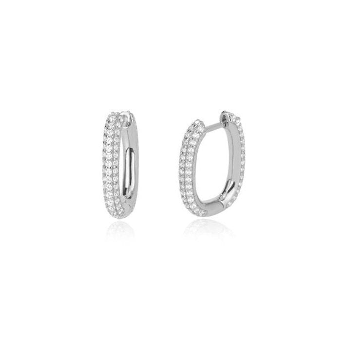 OVAL EARRINGS WITH STONES