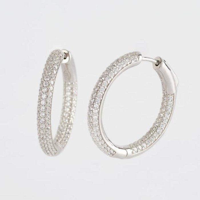 BOUCLES D'OREILLES CRÉOLES PAVÉ