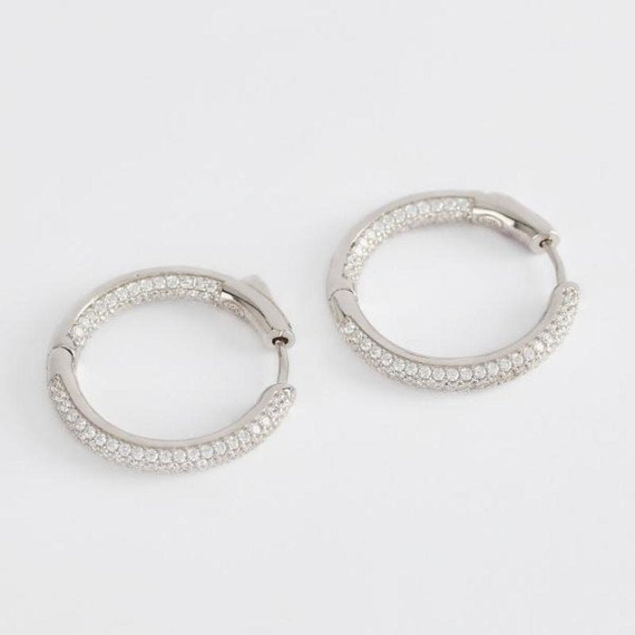 BOUCLES D'OREILLES CRÉOLES PAVÉ