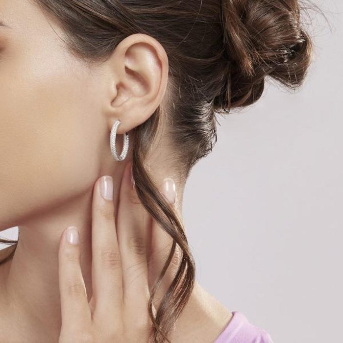 BOUCLES D'OREILLES CRÉOLES PAVÉ