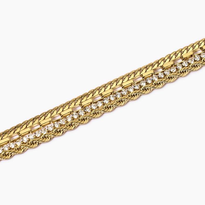 Bracciale dorato con tondi effetto martellato