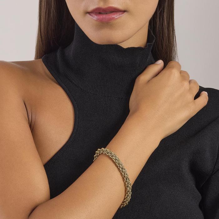 Golden bracelet with chain
