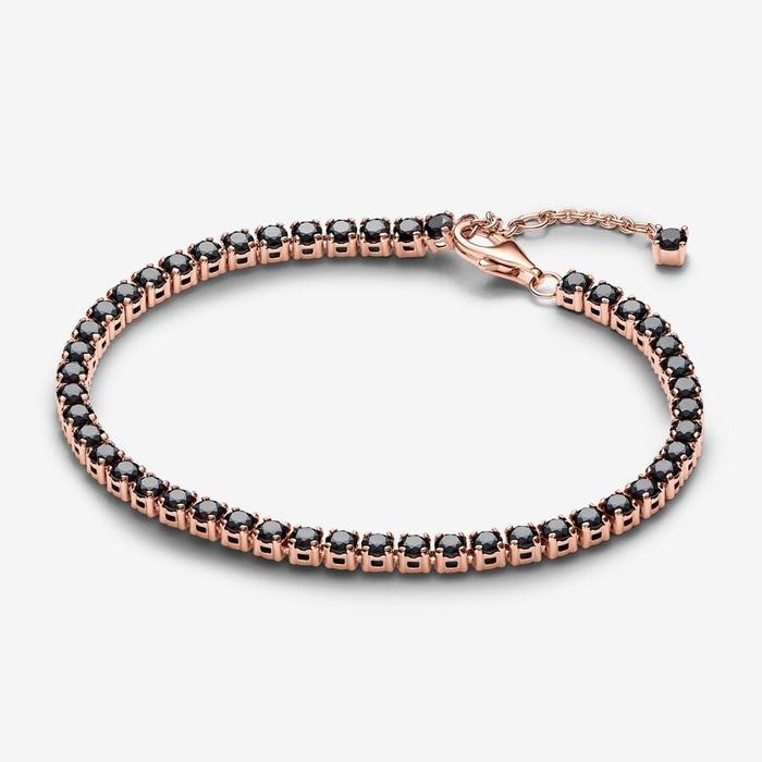 Bracelet de tennis avec pierres noires