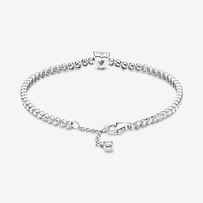 Tennis Bracelet with Embossed Heart