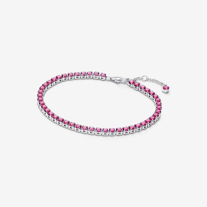 Bracciale Tennis Cristalli Rosa Scuro