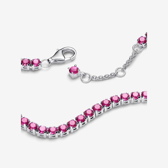 Bracciale Tennis Cristalli Rosa Scuro