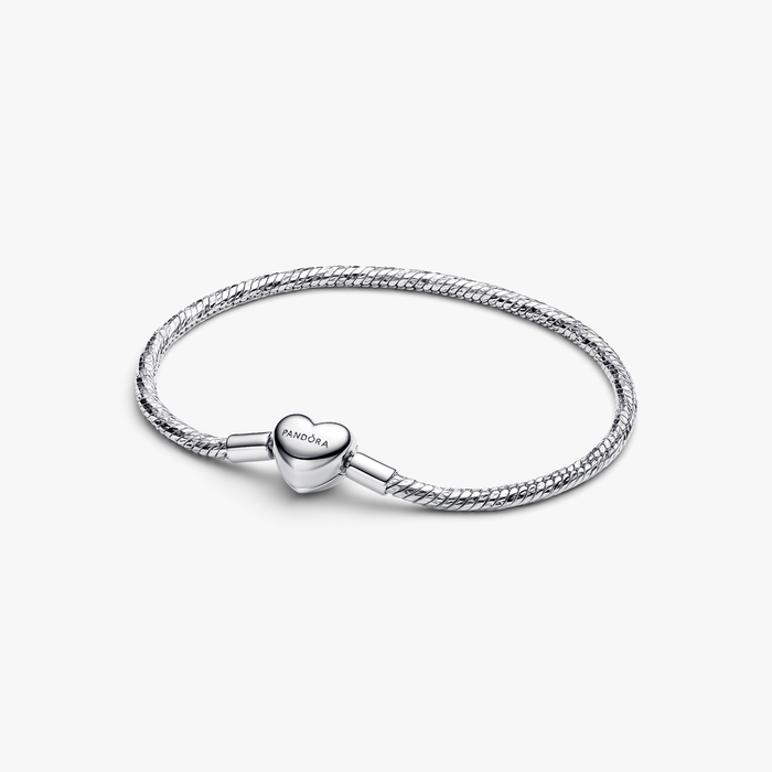 Bracciale maglia snake sfaccettata con chiusura a cuore