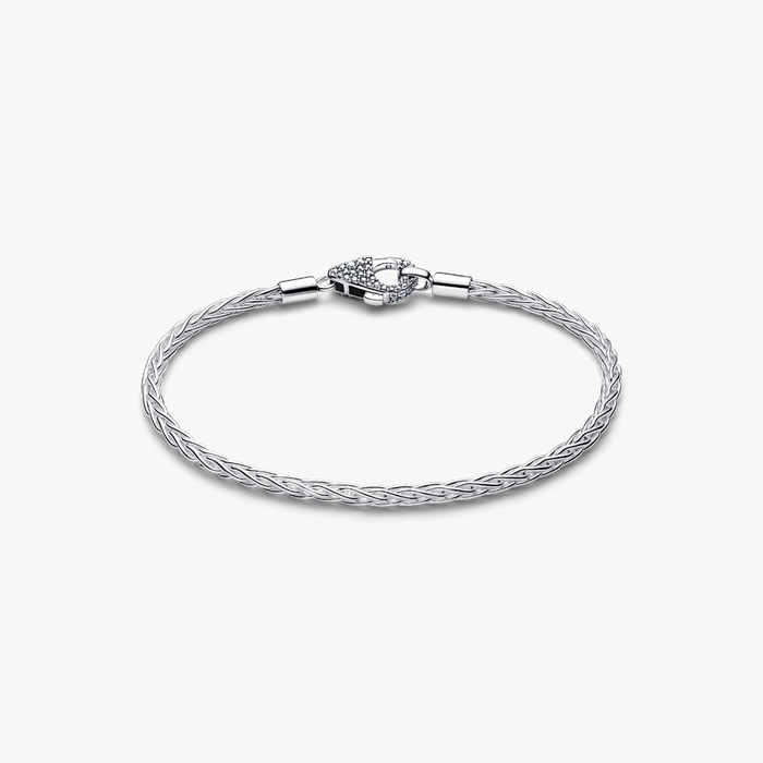 Bracciale Maglia Coda di Volpe con Chiusura Pavè