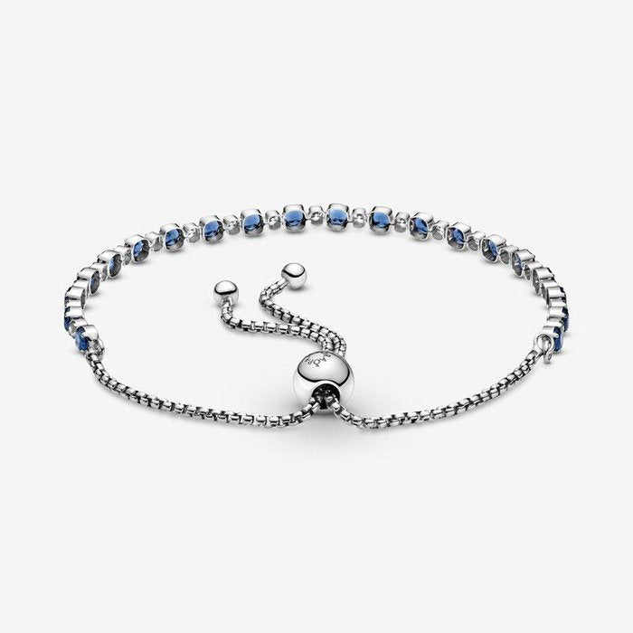 Bracciale Tennis Blu con Chiusura Regolabile