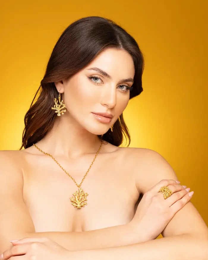 Orecchini Corallo Gold