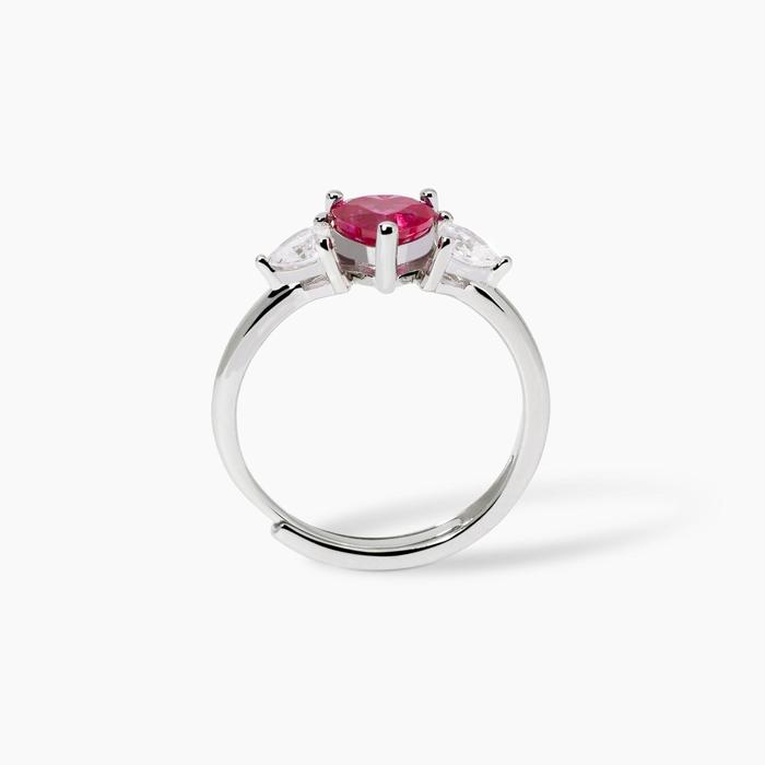 Lovely Heart Cut Synthetic Ruby Ring