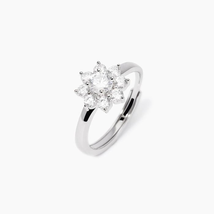 Anello con fiore in zirconi Eden