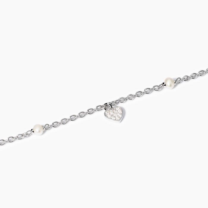 Bracelet avec perles de culture et pendentif coeur Viva la Vida