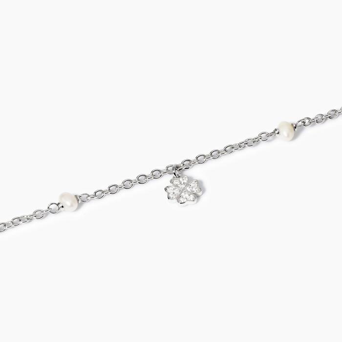 Bracelet with cultured pearls and four-leaf clover pendant Viva la Vida