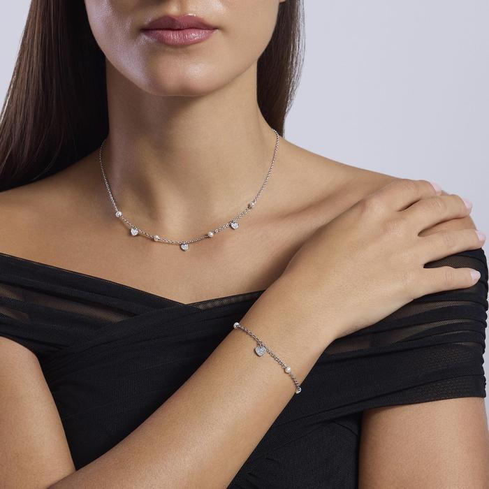Choker with cultured pearls and Viva la Vida heart pendants