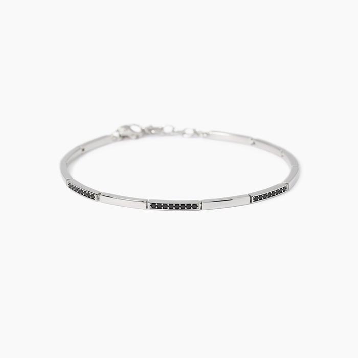 Bracciale con piastre e zirconi Dinamico
