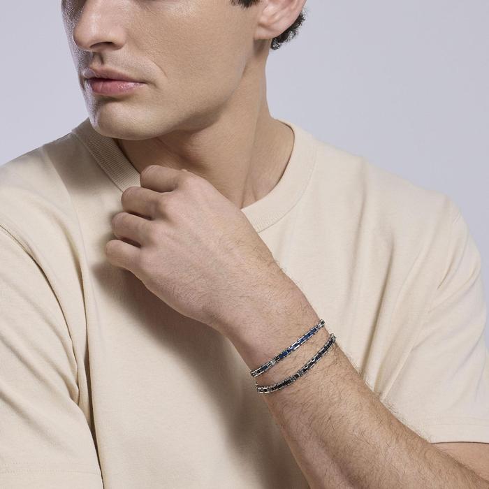Bracelet with grey ceramic inserts Outside