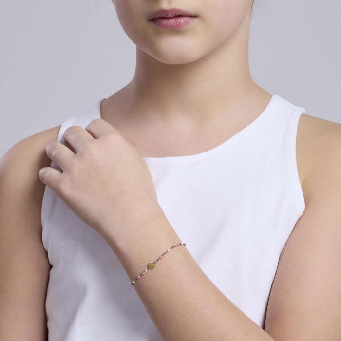 Multicolor bracelet with heart 9K gold Mon Amour