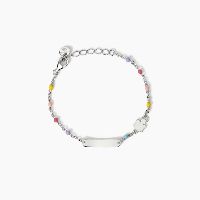 Bracelet avec étiquette gravable et petit ange Angel-Tag
