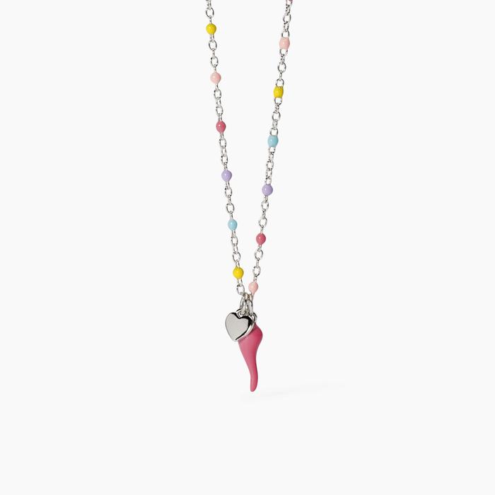 Collier ras du cou multicolore pour fille avec corne Buena Suerte