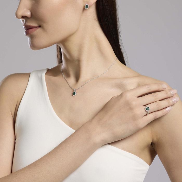 Anello con smeraldo sintetico Cool or Rétro