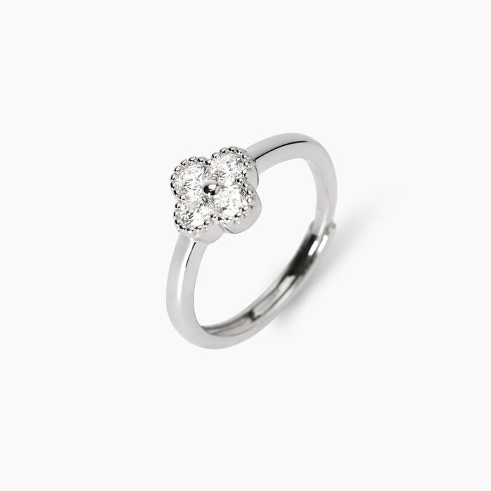 Anello in argento con fiore in zirconi Jasmine